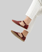 Top view Red Barefoot Sandal - Handcrafted Calf Leather | Bespoky
