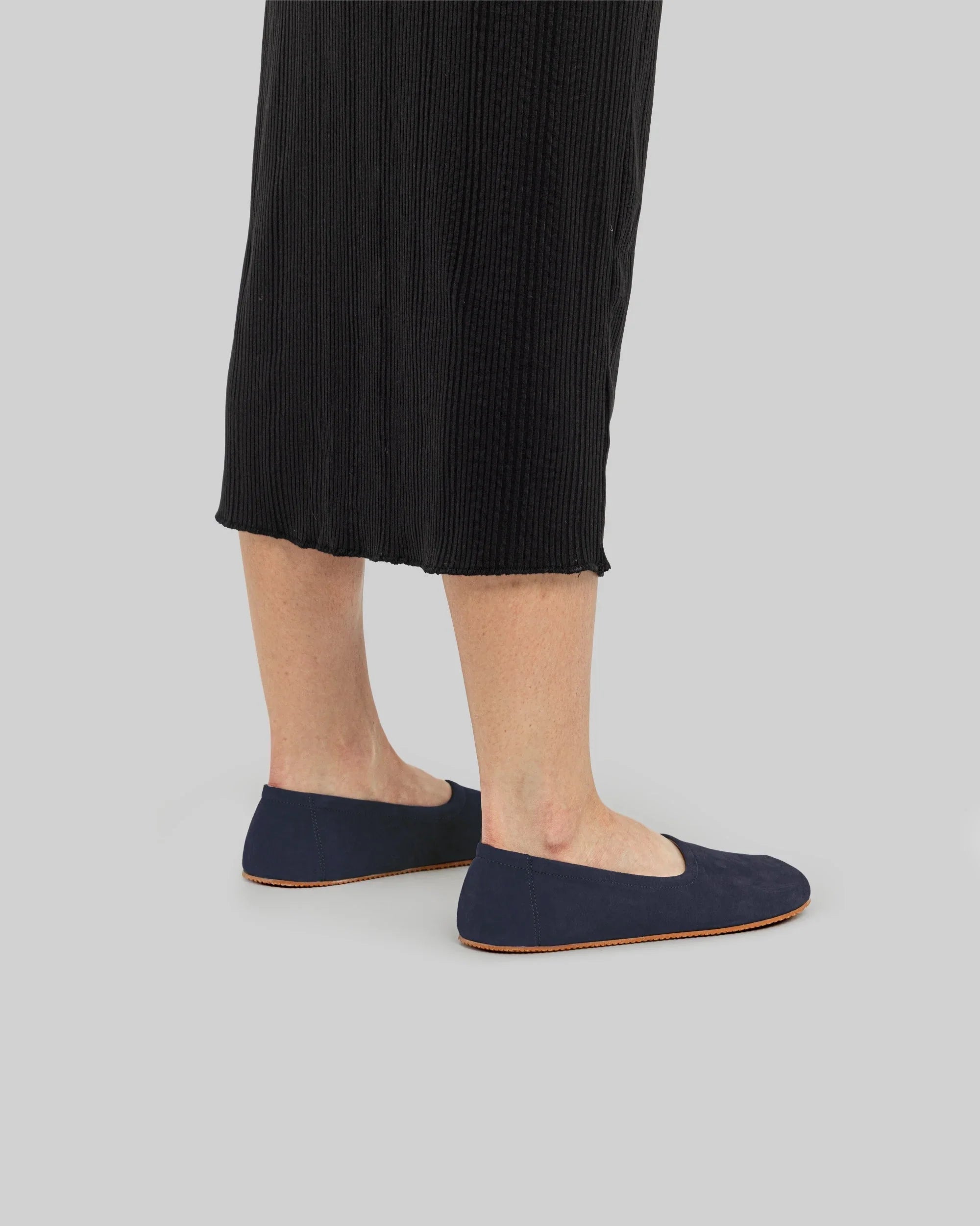 Detail Navy Ballet Flats - Handcrafted Calf Leather Turkey | Bespoky