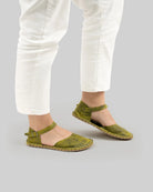 Pair Yellow Barefoot Sandal - Barefoot Wide Toe Calf Leather | Bespoky