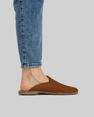 Top view Dark Brown Shearling Slippers - Handcrafted Calf Leather | Bespoky