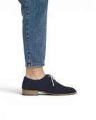 Pair Navy Pointed Toe Oxford - Barefoot Wide Toe Calf Leather | Bespoky