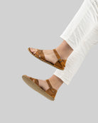 Top view Tan Barefoot Sandal - Handcrafted Calf Leather | Bespoky