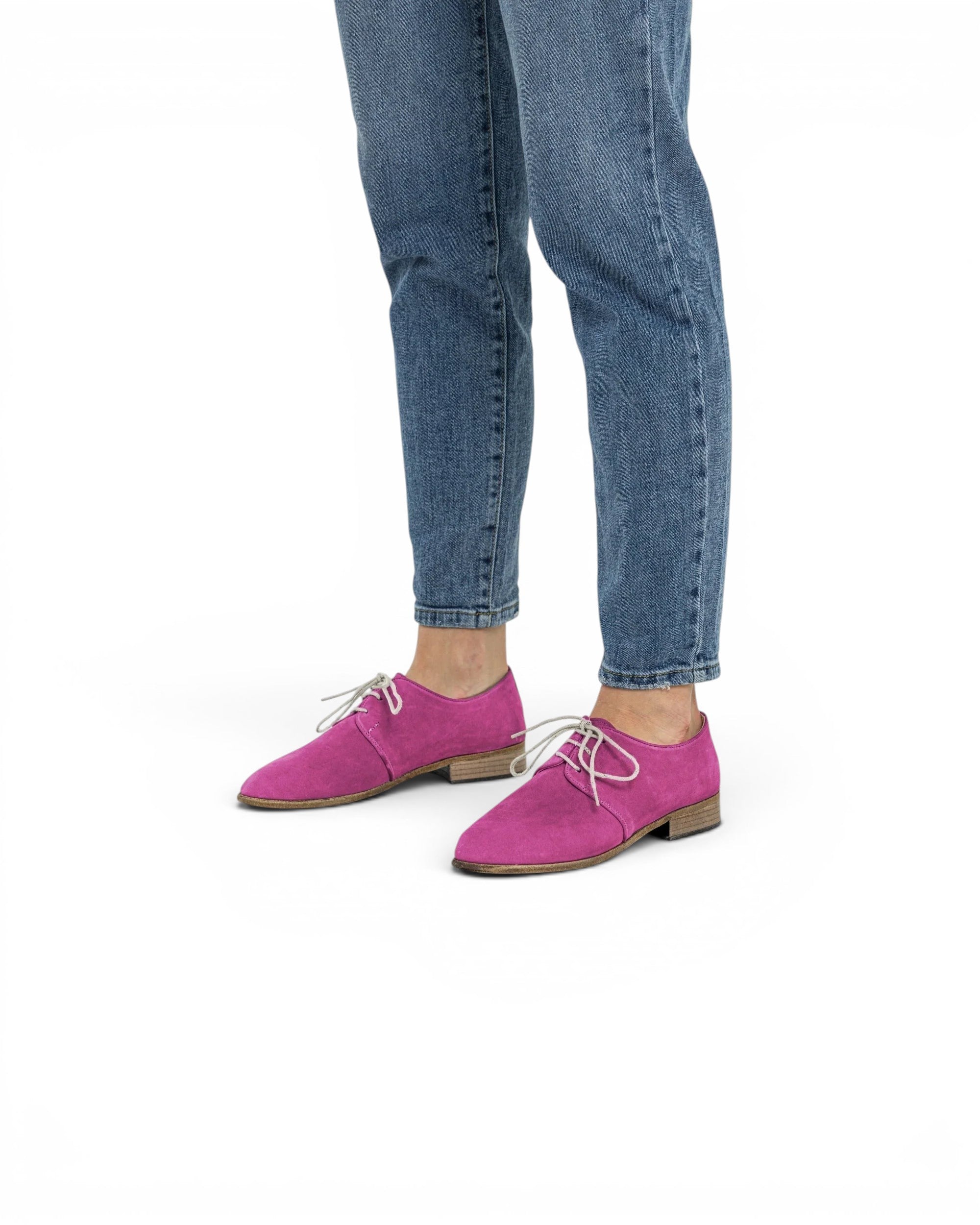 Top view Pink Pointed Toe Oxford - Handcrafted Calf Leather | Bespoky