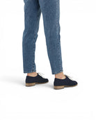 Detail Navy Pointed Toe Oxford - Handcrafted Calf Leather Turkey | Bespoky