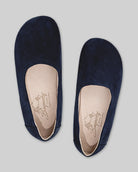 Side view Navy Ballet Flats - Calf Leather Zero Drop | Bespoky