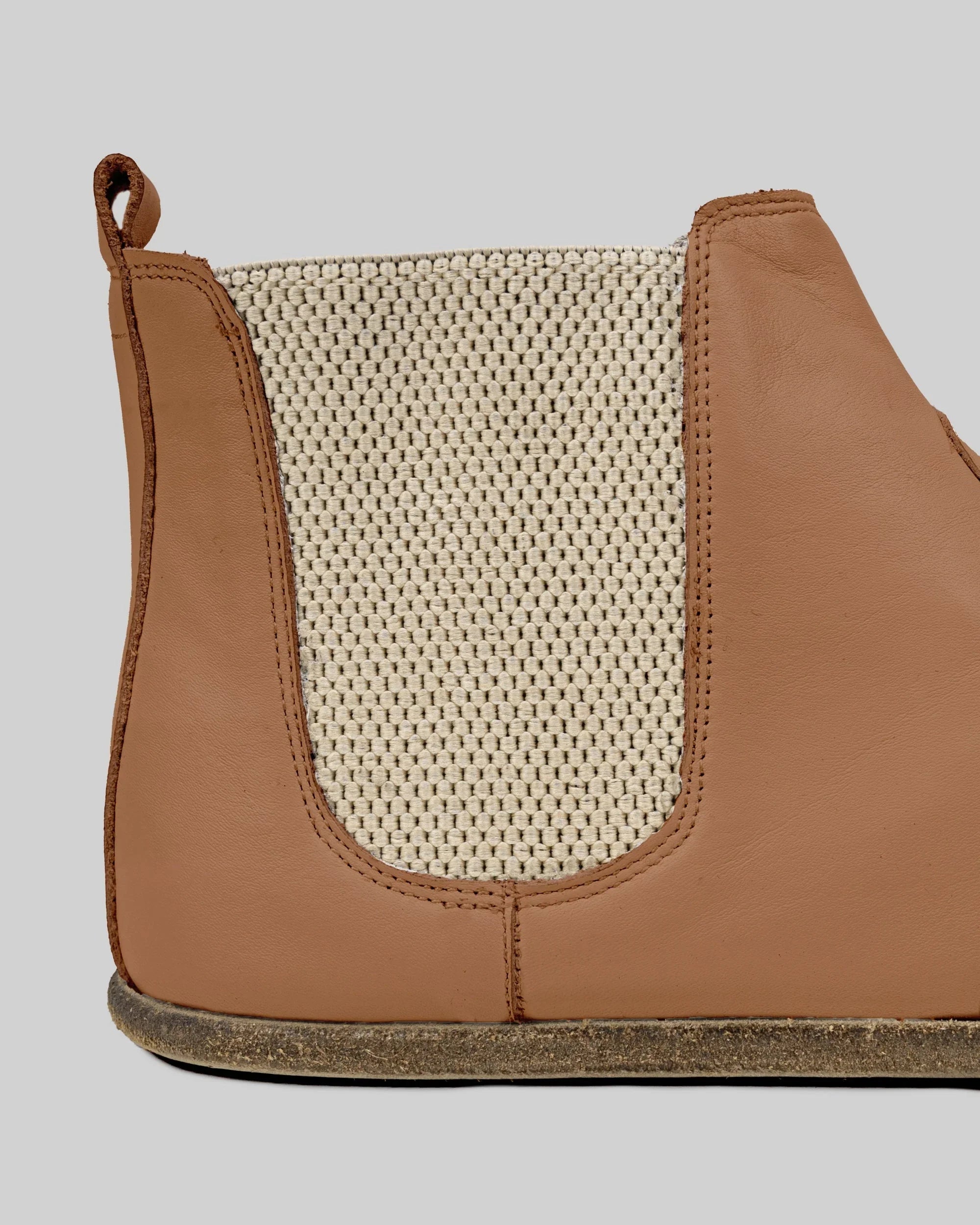 Side view Tan Chelsea Boots - Calf Leather Zero Drop | Bespoky