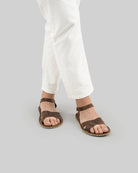 Pair Tan Barefoot Sandal - Barefoot Wide Toe Calf Leather | Bespoky