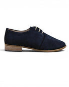 Side view Navy Pointed Toe Oxford - Calf Leather Zero Drop | Bespoky