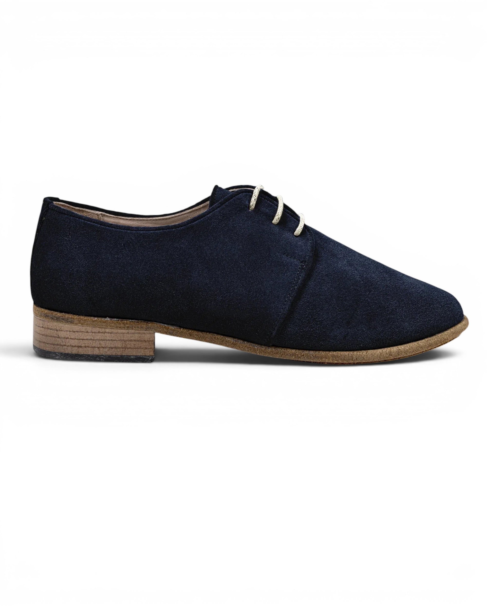 Side view Navy Pointed Toe Oxford - Calf Leather Zero Drop | Bespoky