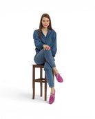 Back view Pink Pointed Toe Oxford - Calf Leather Handcrafted | Bespoky