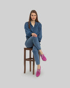 Back view Pink Pointed Toe Oxford - Calf Leather Handcrafted | Bespoky