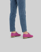 Detail Pink Pointed Toe Oxford - Handcrafted Calf Leather Turkey | Bespoky