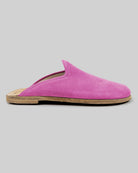 Seitenansicht Rosa Nubuk Hausschuhe - Kalbsleder Zero Drop | Bespoky