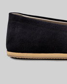 Close-up calf leather - Black Suede Barefoot Shoes Detail | Bespoky