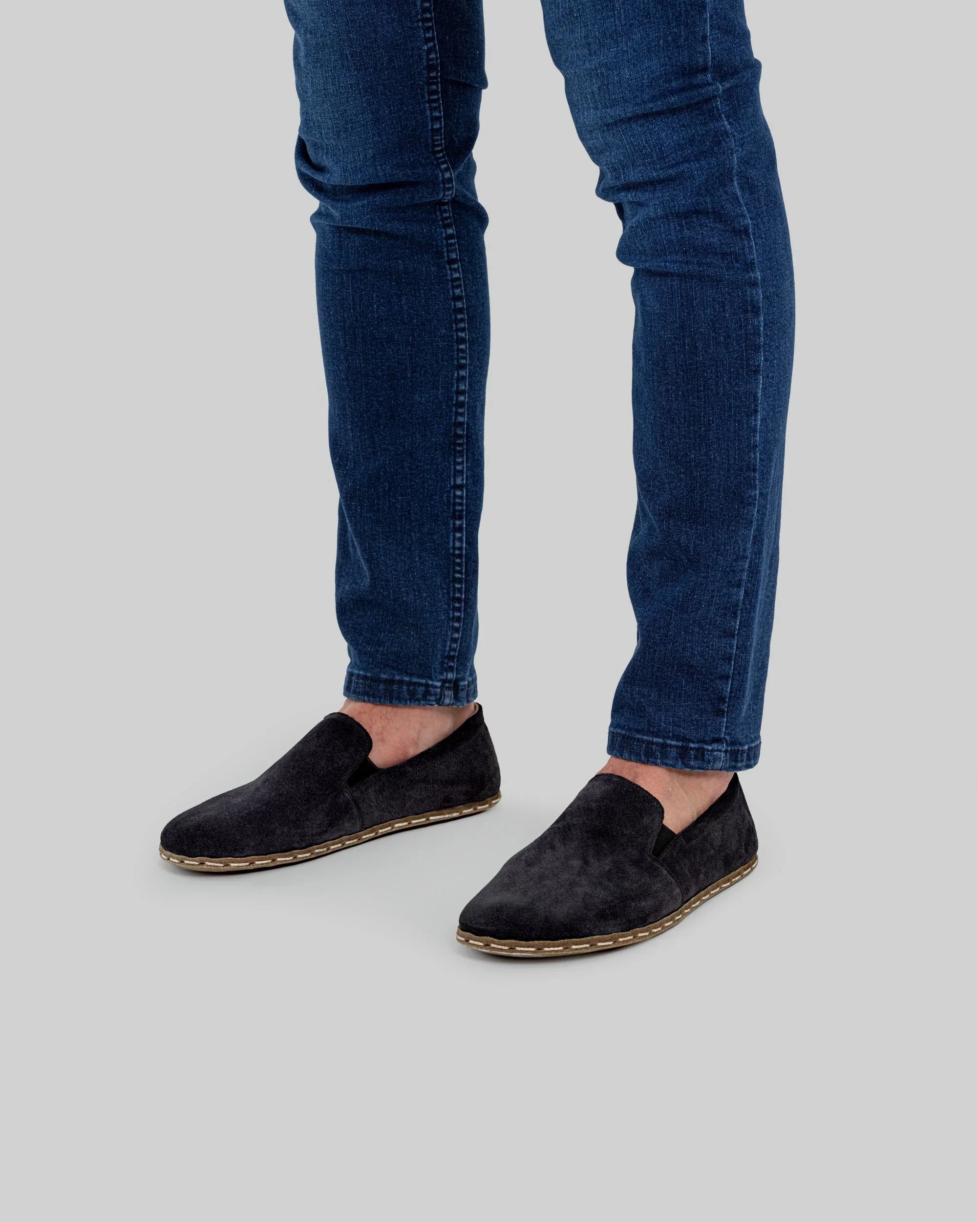 Side view Black Barefoot Shoes - Calf Leather Zero Drop | Bespoky