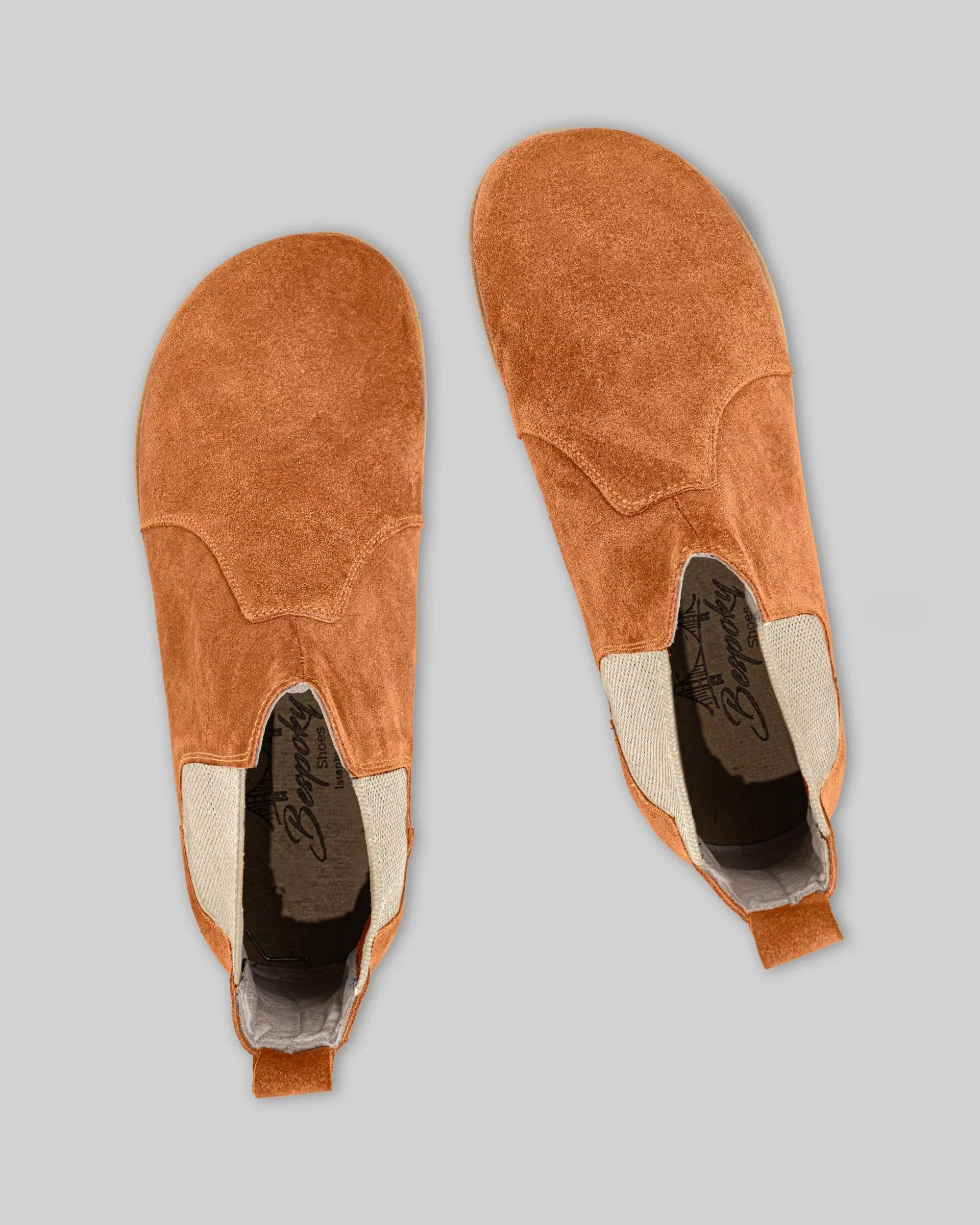 Side view Orange Chelsea Boots - Calf Leather Zero Drop | Bespoky