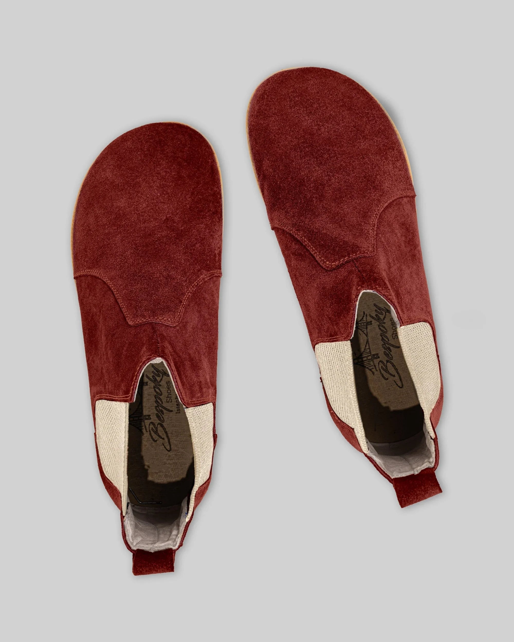 Side view Burgundy Chelsea Boots - Calf Leather Zero Drop | Bespoky