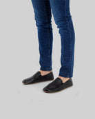 Side view Black Barefoot Shoes - Calf Leather Zero Drop | Bespoky