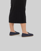 Detail Navy Nubuck Barefoot Shoes - Handcrafted Calf Leather Turkey | Bespoky