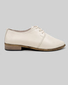 Pair Cream Pointed Toe Oxford - Barefoot Wide Toe Calf Leather | Bespoky