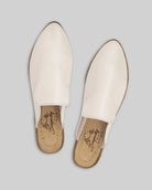 Side view Cream Pointed Toe Mules - Calf Leather Zero Drop | Bespoky