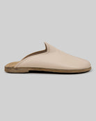 Pair Beige Slippers - Barefoot Wide Toe Calf Leather | Bespoky