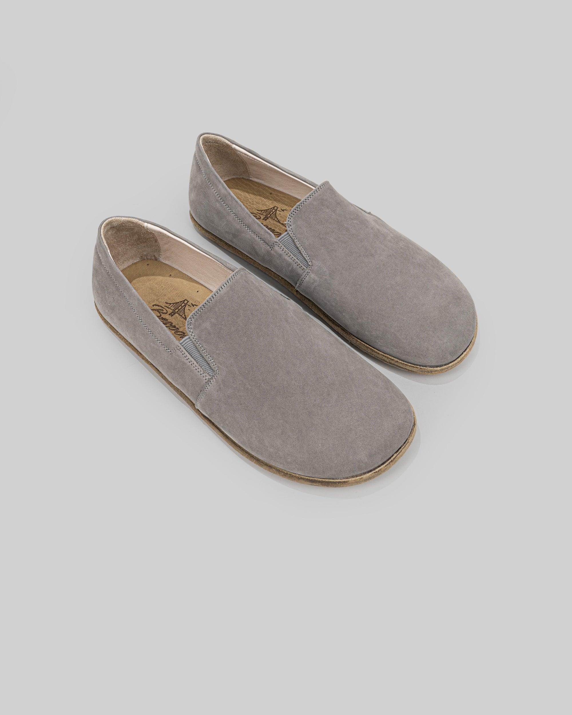 Men's Smoked Nubuck Barefoot Shoes - Handcrafted Calf Leather Wide Toe Box | Bespoky