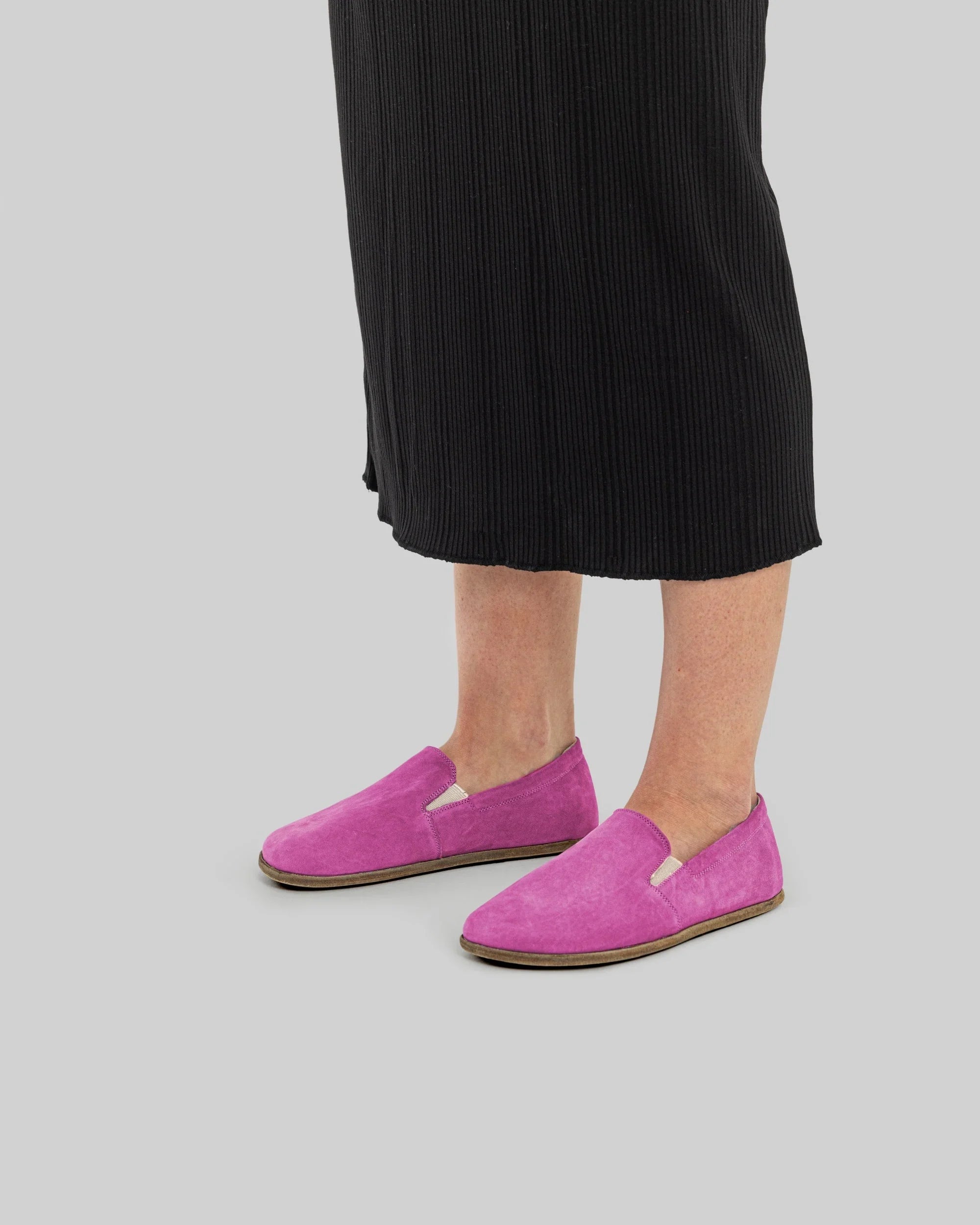 Top view Pink Barefoot Shoes - Handcrafted Calf Leather | Bespoky