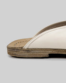 Pair Cream Slippers - Barefoot Wide Toe Calf Leather | Bespoky