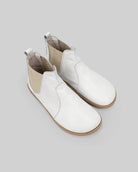 Women's White Chelsea Boots - Handcrafted Calf Leather Wide Toe Box | Bespoky