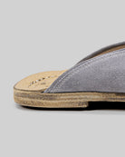 Side view Grey Suede Slippers - Calf Leather Zero Drop | Bespoky