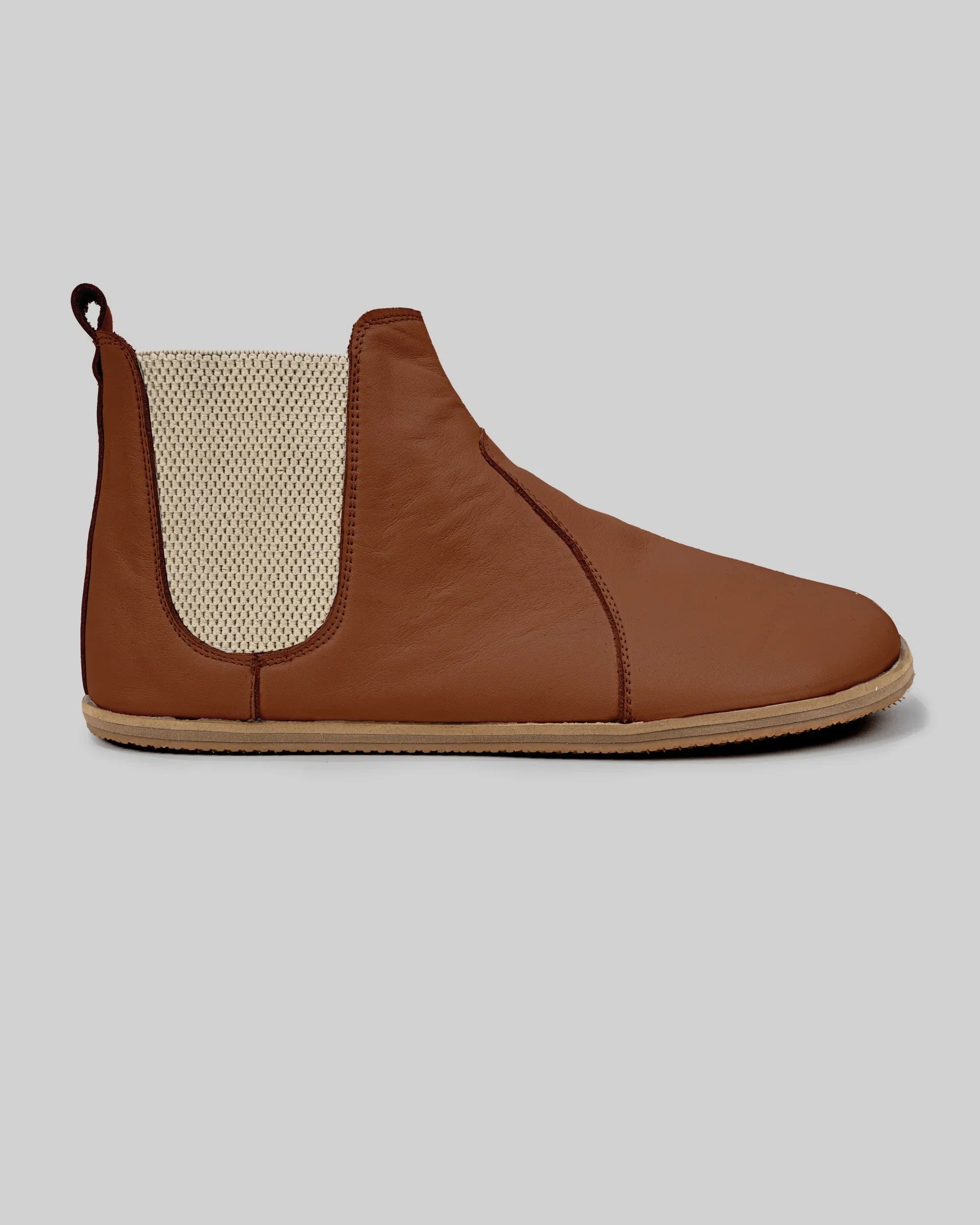 Side view Dark Brown Chelsea Boots - Calf Leather Zero Drop | Bespoky