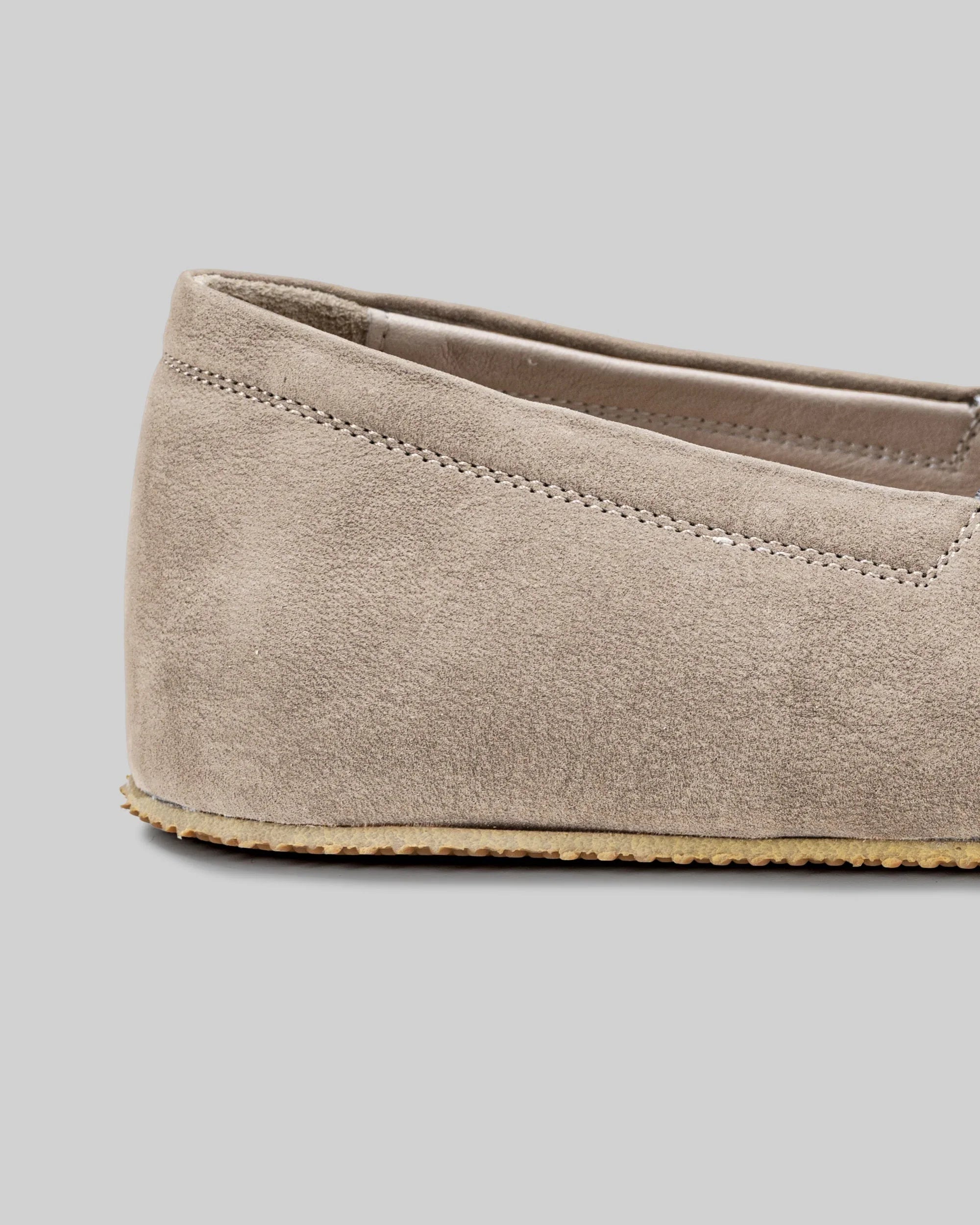 Top view Beige Nubuck Barefoot Shoes - Handcrafted Calf Leather | Bespoky