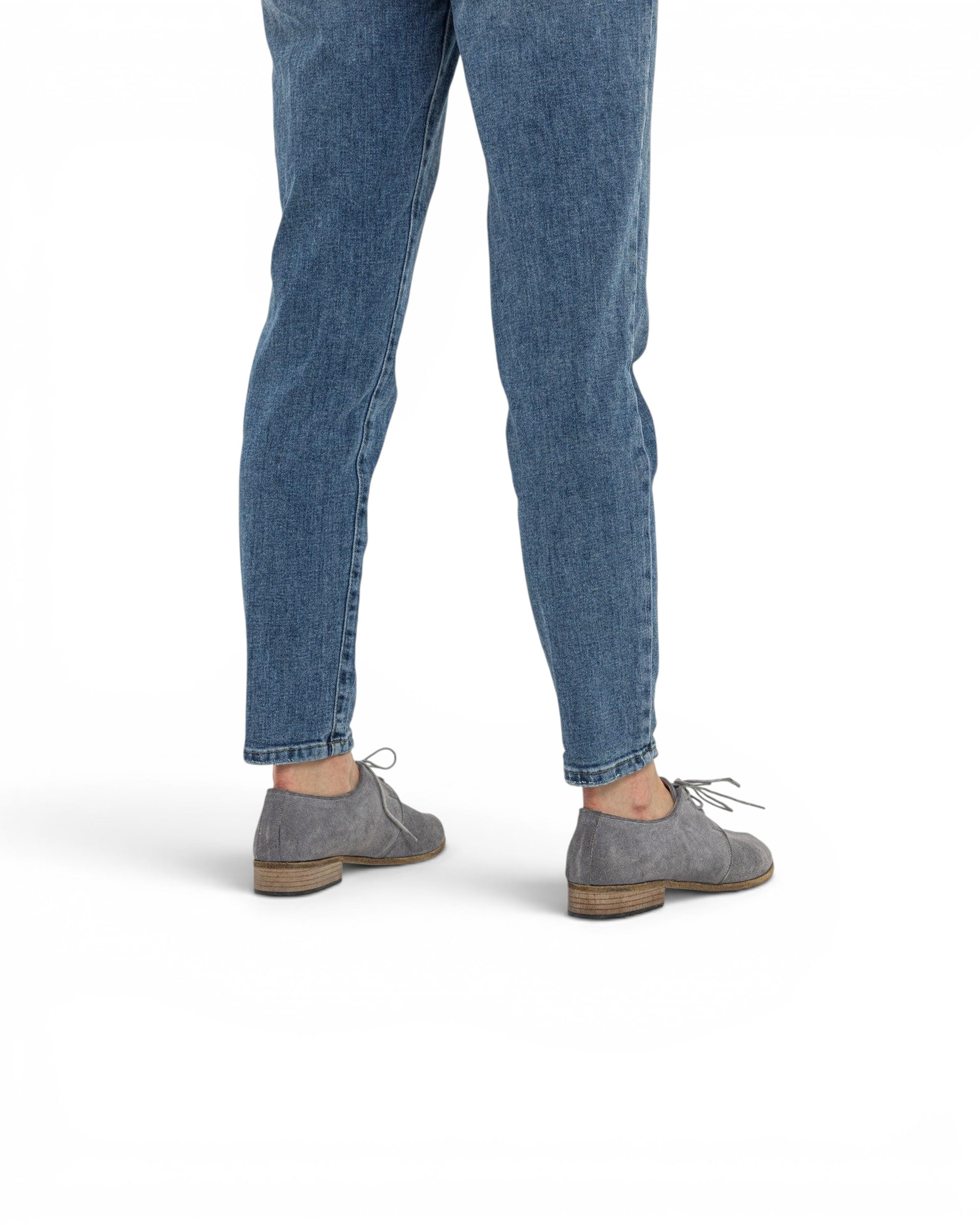Detail Grey Pointed Toe Oxford - Handcrafted Calf Leather Turkey | Bespoky