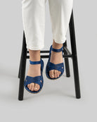 Detail Blue Barefoot Sandal - Handcrafted Calf Leather Turkey | Bespoky