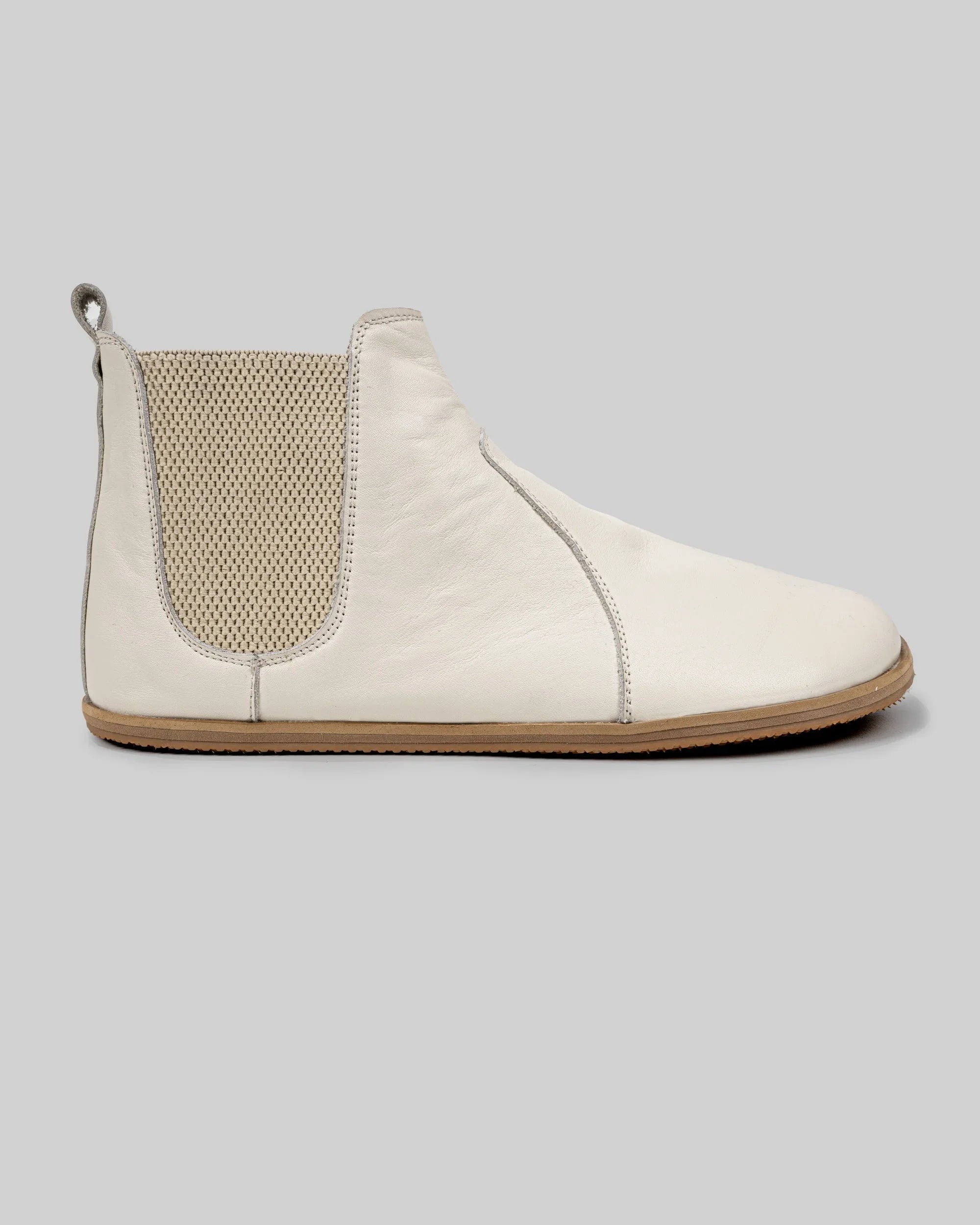Sole detail Cream Chelsea Boots - Zero Drop Calf Leather | Bespoky