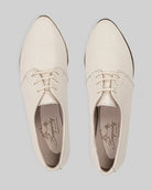 Side view Cream Pointed Toe Oxford - Calf Leather Zero Drop | Bespoky