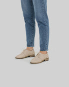 Detail Beige Pointed Toe Oxford - Handcrafted Calf Leather Turkey | Bespoky