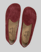 Side view Burgundy Suede Barefoot Yemeni - Calf Leather Zero Drop | Bespoky