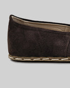 Top view Brown Suede Barefoot Yemeni - Handcrafted Calf Leather | Bespoky