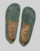 Side view Green Suede Barefoot Yemeni - Calf Leather Zero Drop | Bespoky