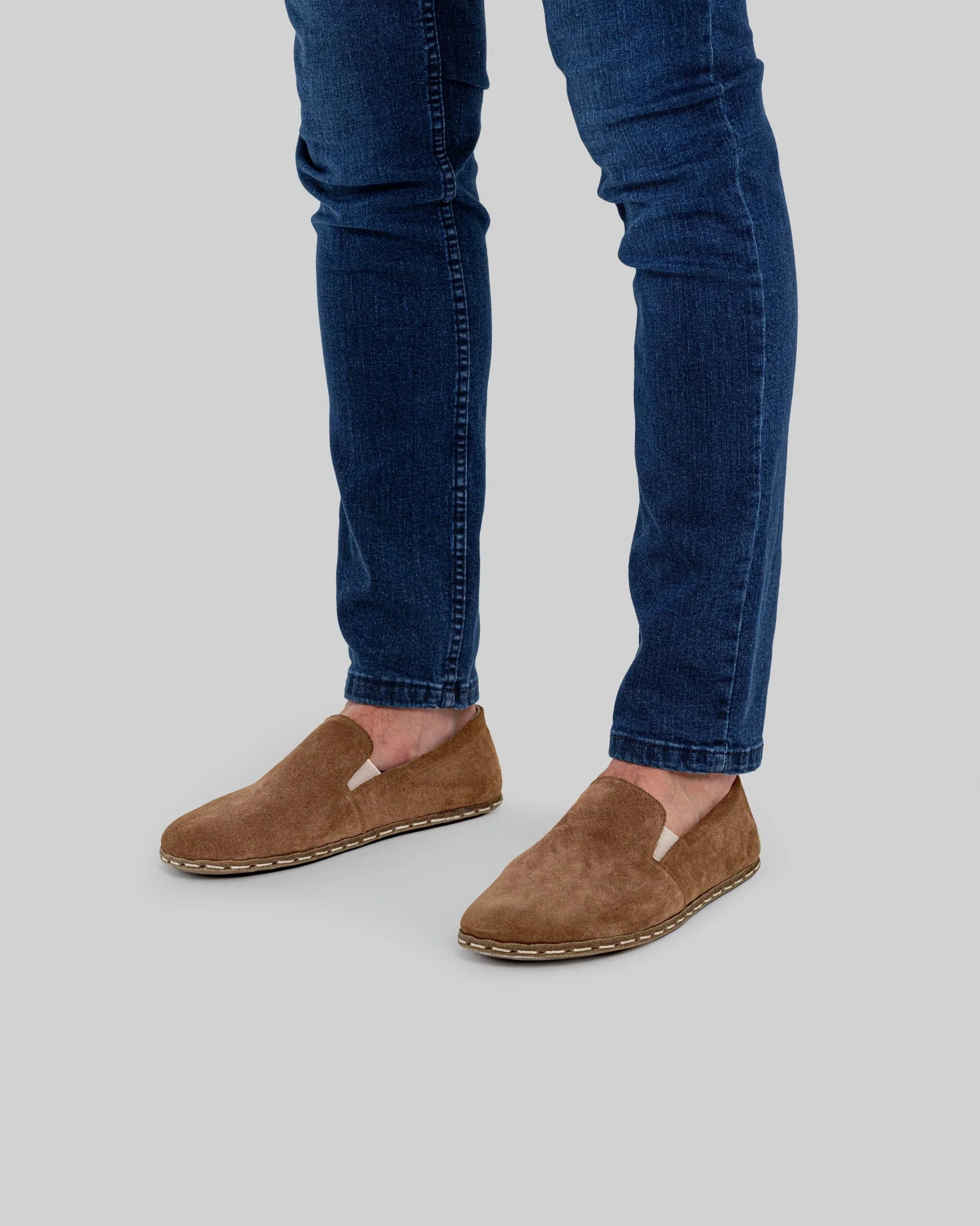 Side view Tan Barefoot Shoes - Calf Leather Zero Drop | Bespoky