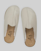 Back view Lucas Beige Shearling Slippers - Calf Leather Handcrafted | Bespoky