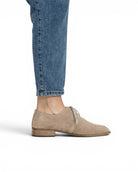 Pair Beige Pointed Toe Oxford - Barefoot Wide Toe Calf Leather | Bespoky