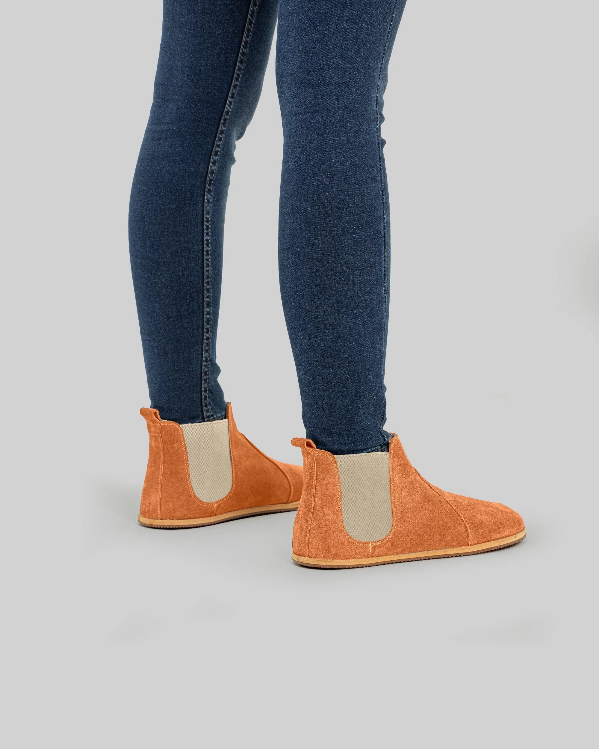 Detail Orange Chelsea Boots - Handcrafted Calf Leather Turkey | Bespoky