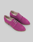 Women's Pink Pointed Toe Oxford - Handcrafted Calf Leather Wide Toe Box | Bespoky