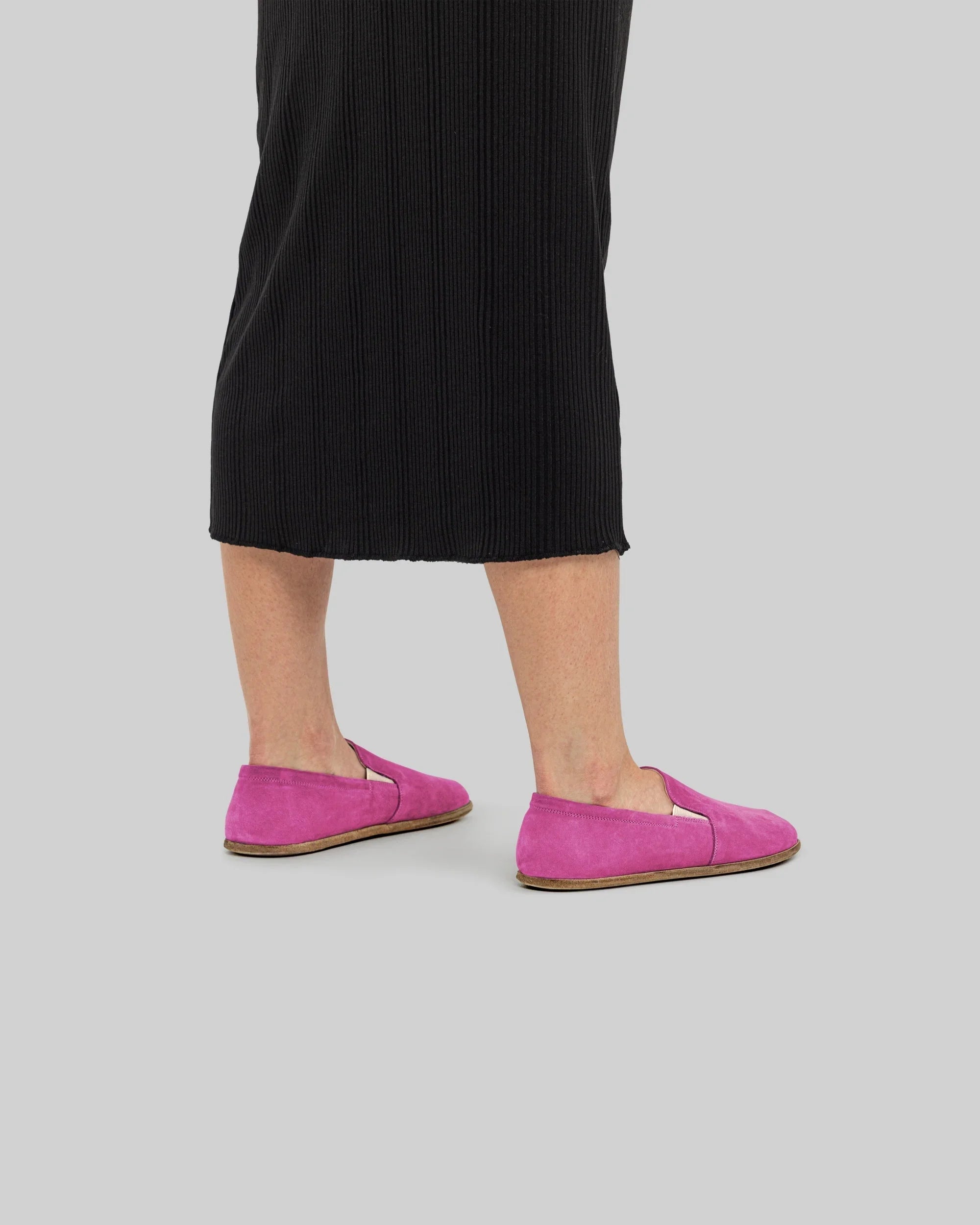 Detail Pink Barefoot Shoes - Handcrafted Calf Leather Turkey | Bespoky