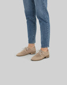 Top view Beige Pointed Toe Oxford - Handcrafted Calf Leather | Bespoky