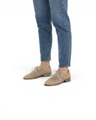 Top view Beige Pointed Toe Oxford - Handcrafted Calf Leather | Bespoky
