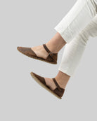 Top view Tan Barefoot Sandal - Handcrafted Calf Leather | Bespoky